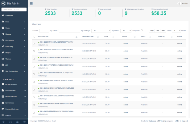 Admin Manage Vouchers